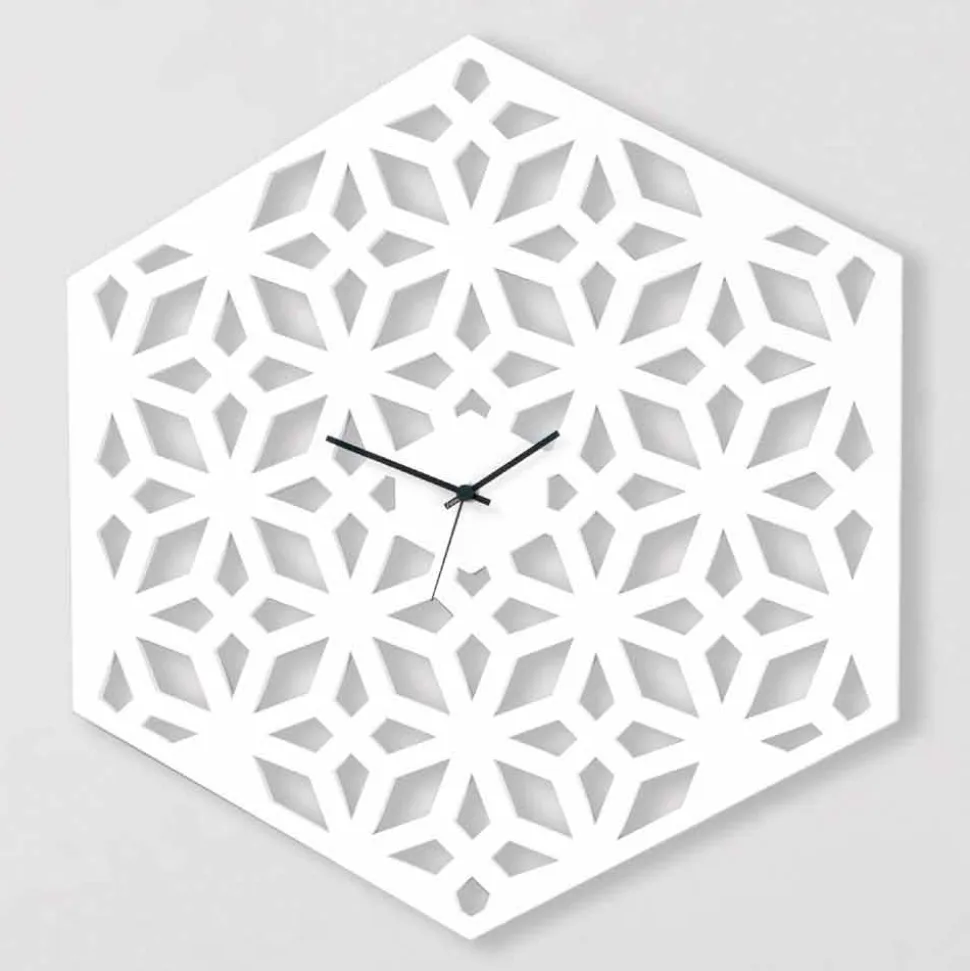 Orologio Grande da Parete in Legno Bianco Tortora Verde o Rosa di Design - Tarto