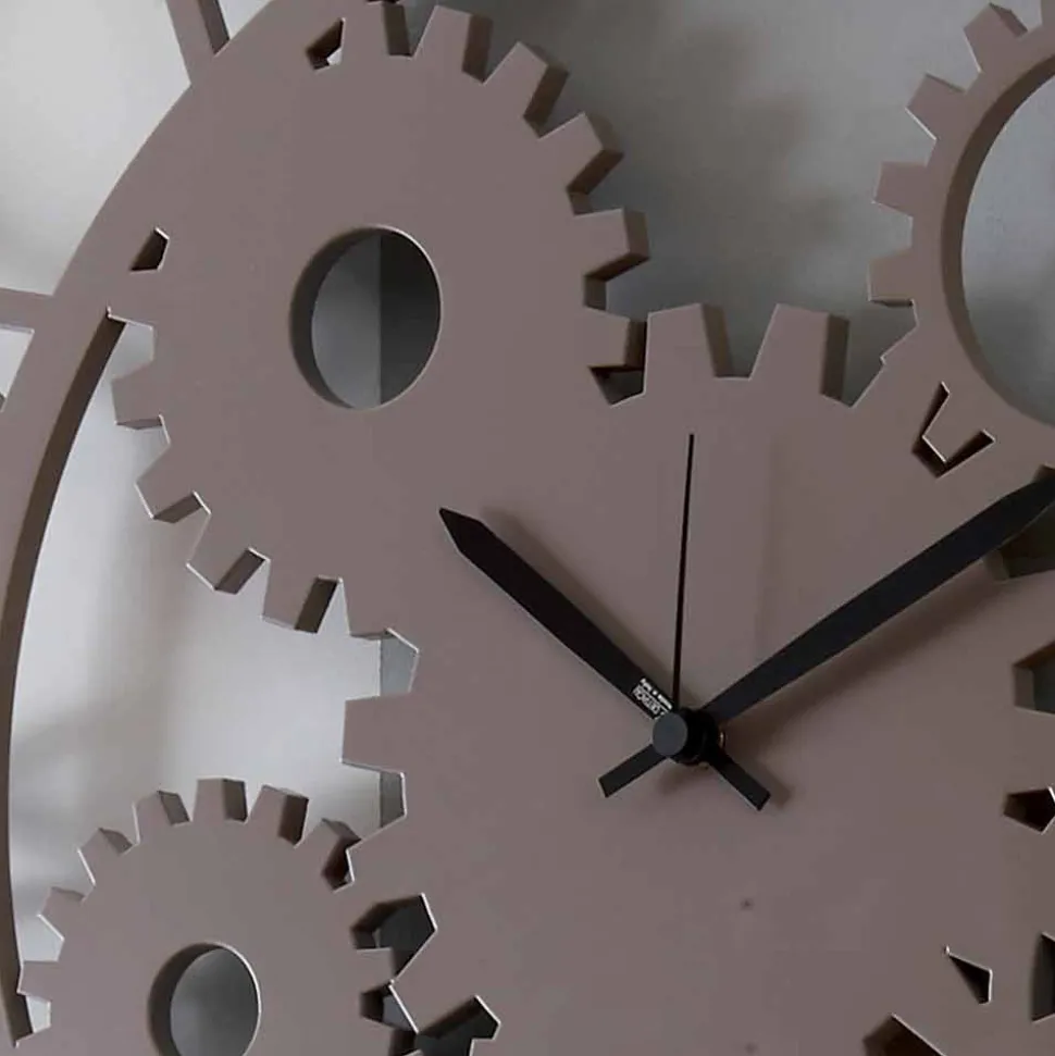 Orologio in Legno a Parete Grande e Rotondo di Design Shabby Colorato - Meccanio
