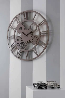 Orologio in Legno a Parete Grande e Rotondo di Design Shabby Colorato - Meccanio