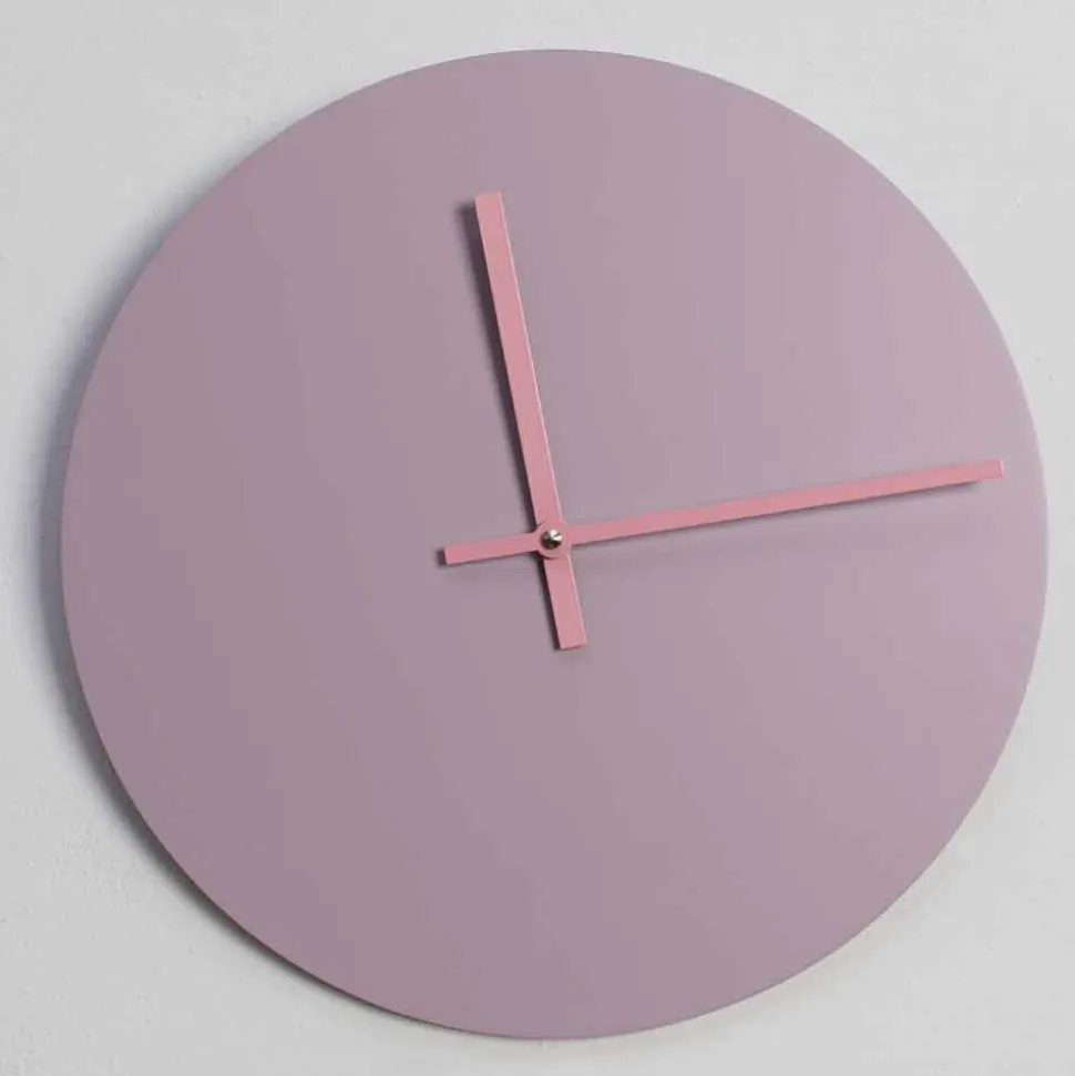 Orologio in Legno Rosa da Parete Rotondo di Design Made in Italy - Imalia