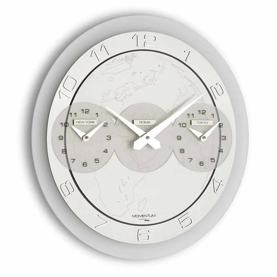 Orologio moderno da muro Dininho Tris, con triplo quadrante