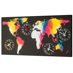 Orologio moderno da parete con 4 fusi orari Ryder, fatto in Italia