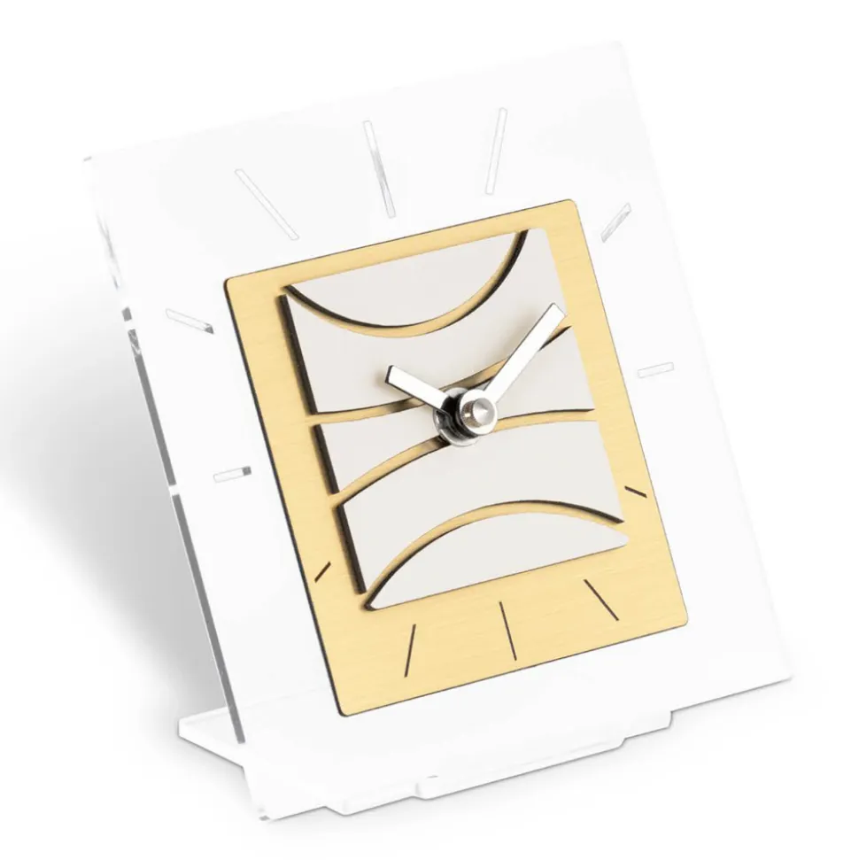 Orologio Quadrato da Tavolo in Metacrilato Trasparente Made in Italy - Strange