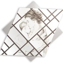Pannello Inciso a Laser con Donna e Bambino Made in Italy - Harald