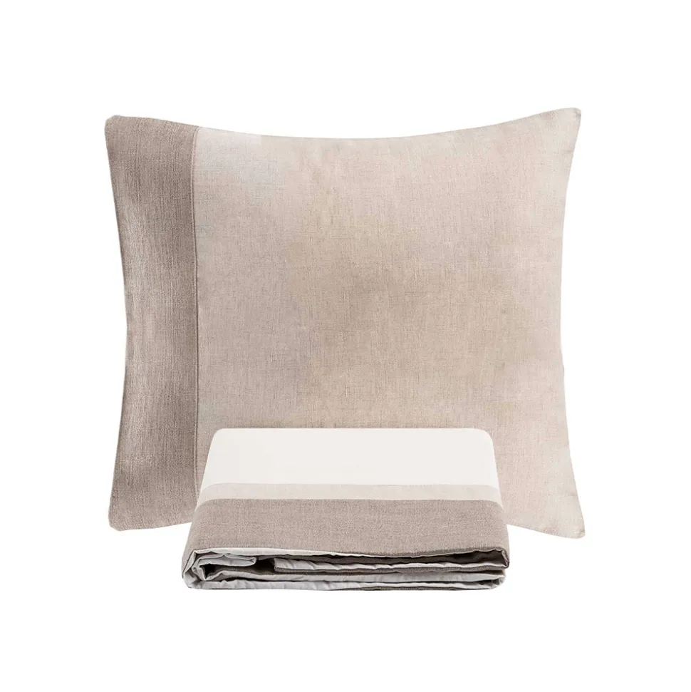 Parure Copripiumino in 90% Cotone e 10% Lino con 1 Federa Made in Italy - Nestle