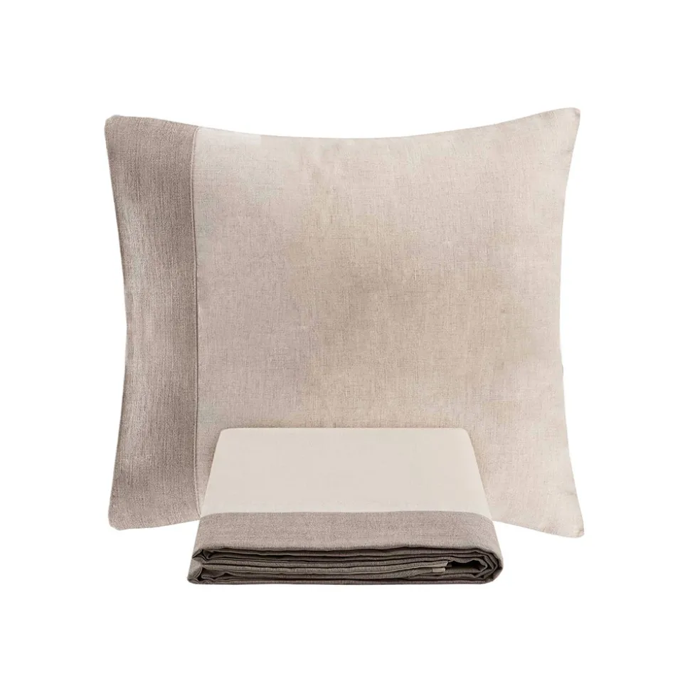 Parure Copripiumino in 90% Cotone e 10% Lino con 1 Federa Made in Italy - Nestle