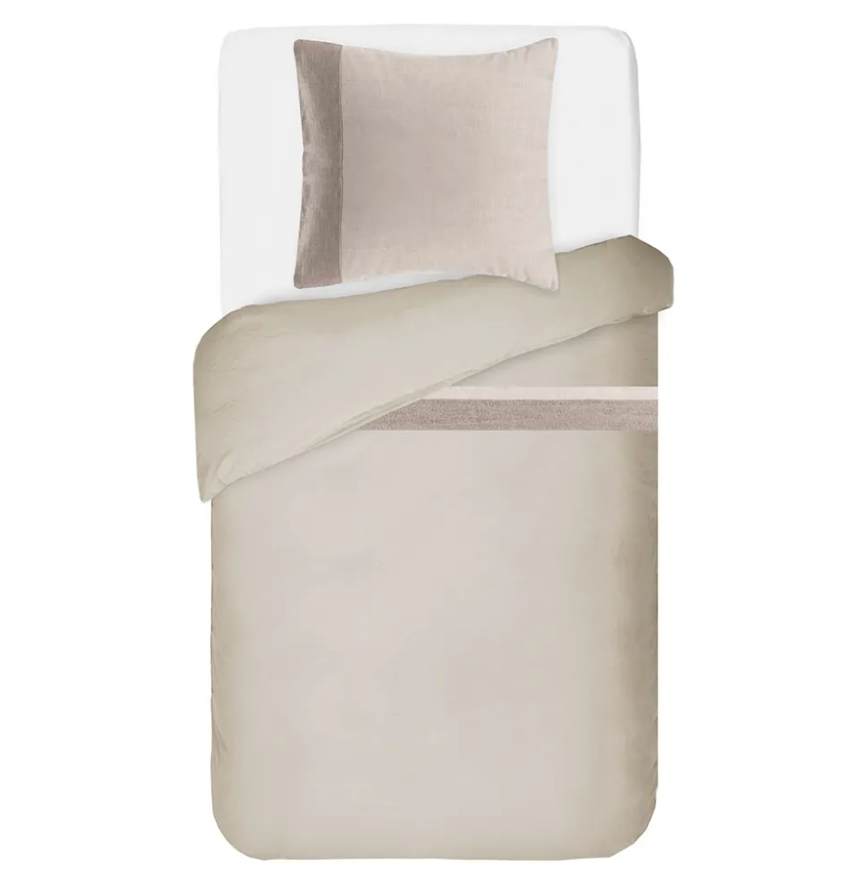 Parure Copripiumino in 90% Cotone e 10% Lino con 1 Federa Made in Italy - Nestle