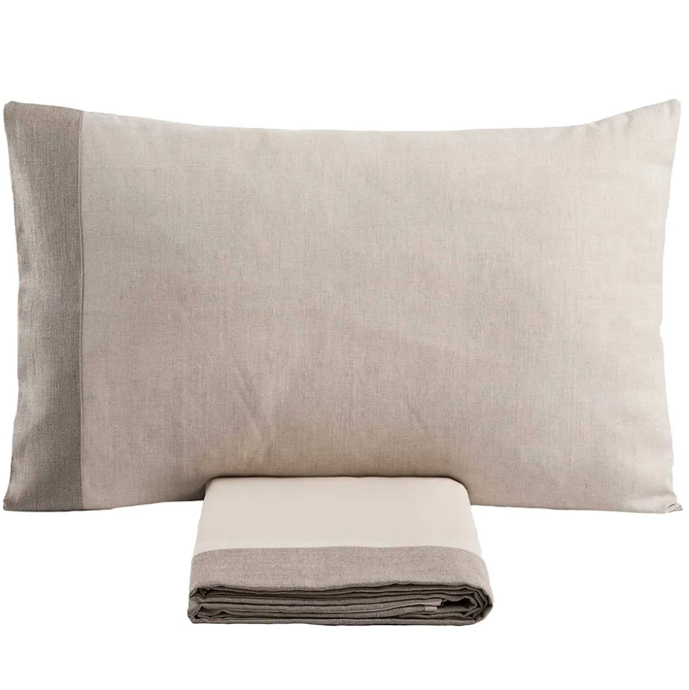Parure Copripiumino Matrimoniale in 90% Cotone e 10% Lino Made in Italy - Nestle