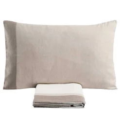 Parure Copripiumino Matrimoniale in 90% Cotone e 10% Lino Made in Italy - Nestle
