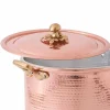 Pentola Alta in Rame Stagnato a Mano con Manici e Coperchio 20 cm - Mariarita