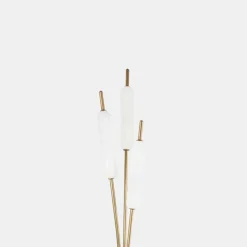 Piantana a 3 Luci in Ottone e Vetro Design Moderno Elegante - Typha by Il Fanale