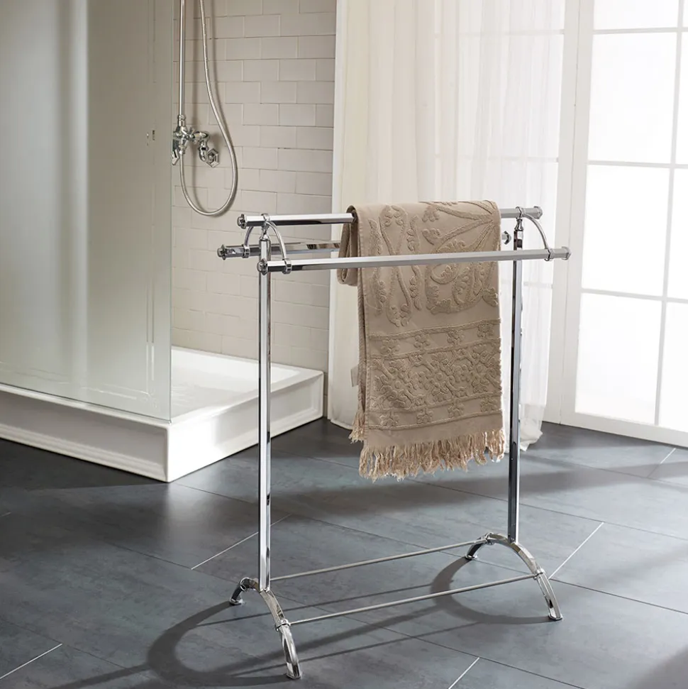 Piantana Appendi Asciugamani da Bagno Vintage in Ottone Made in Italy – Aristide