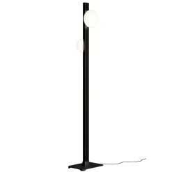 Piantana in Alluminio e Luce in Vetro Soffiato Bianco - Alma