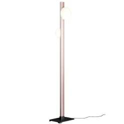 Piantana in Alluminio e Luce in Vetro Soffiato Bianco - Alma
