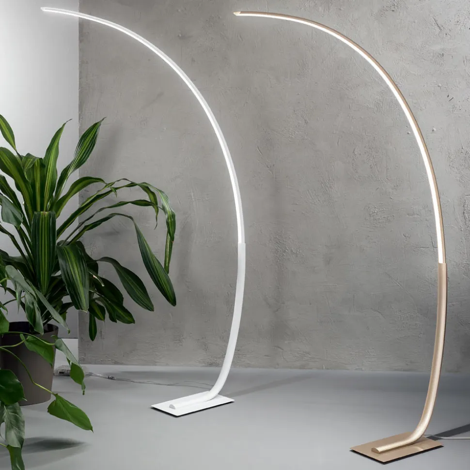 Piantana Moderna a LED Dimmerabile in Metallo Nero, Oro o Bianco - Gondola
