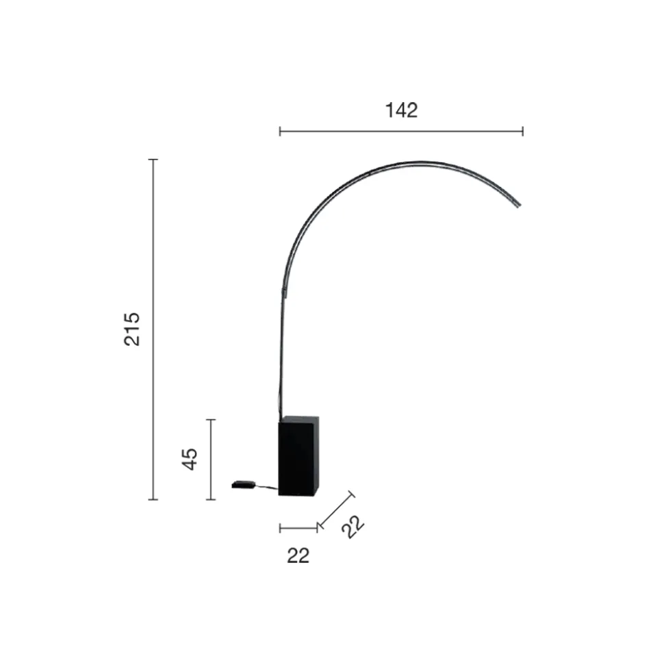 Piantana Moderna con Luce LED Dimmerabile in Metallo Verniciato - Picea