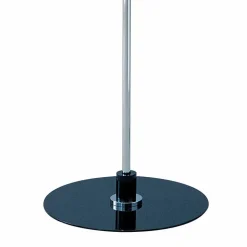 Piantana Moderna con Struttura Cromata e Piatto in Vetro Made in Italy - Saturno
