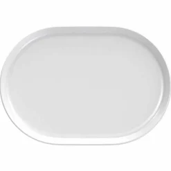 Piatti da Servizio Bianchi Ovali Design Moderno in Porcellana 4 Pezzi - Artico