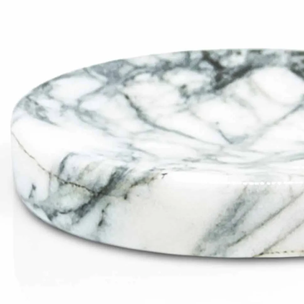 Piattino Porta Sapone da Bagno in Marmo Paonazzo Moderno Made in Italy - Argos