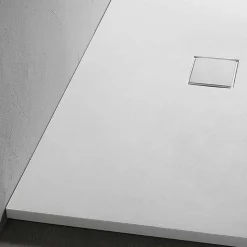 Piatto Doccia Effetto Velluto Bianco in Resina Rettangolare 140x80 cm - Estimo