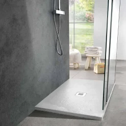 Piatto Doccia Rettangolare 100x80 in Resina Bianca Effetto Ardesia - Sommo