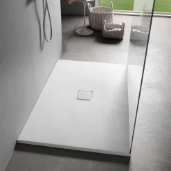 Piatto Doccia Rettangolare 140x90 cm in Resina Bianca Effetto Velluto - Estimo