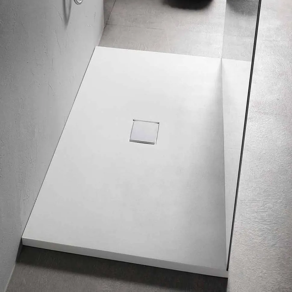 Piatto Doccia Rettangolare 160x70 cm in Resina Bianca Design Moderno - Estimo