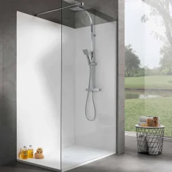 Piatto Doccia 120x80 in Resina Finitura Effetto Velluto Bianco Moderno - Estimo