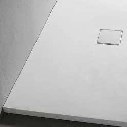 Piatto Doccia 120x80 in Resina Finitura Effetto Velluto Bianco Moderno - Estimo