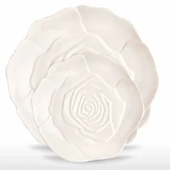 Piatto per Bomboniera Decorato a Mano Elegante in Porcellana 12 pezzi - Rafiki
