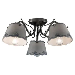 Plafoniera a 3 o 5 Luci in Ceramica Effetto Ricamo Dipinta a Mano - Ravenna