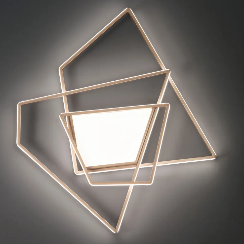 Plafoniera Applique a LED Dimmerabile in Metallo Oro o Argento - Galattica