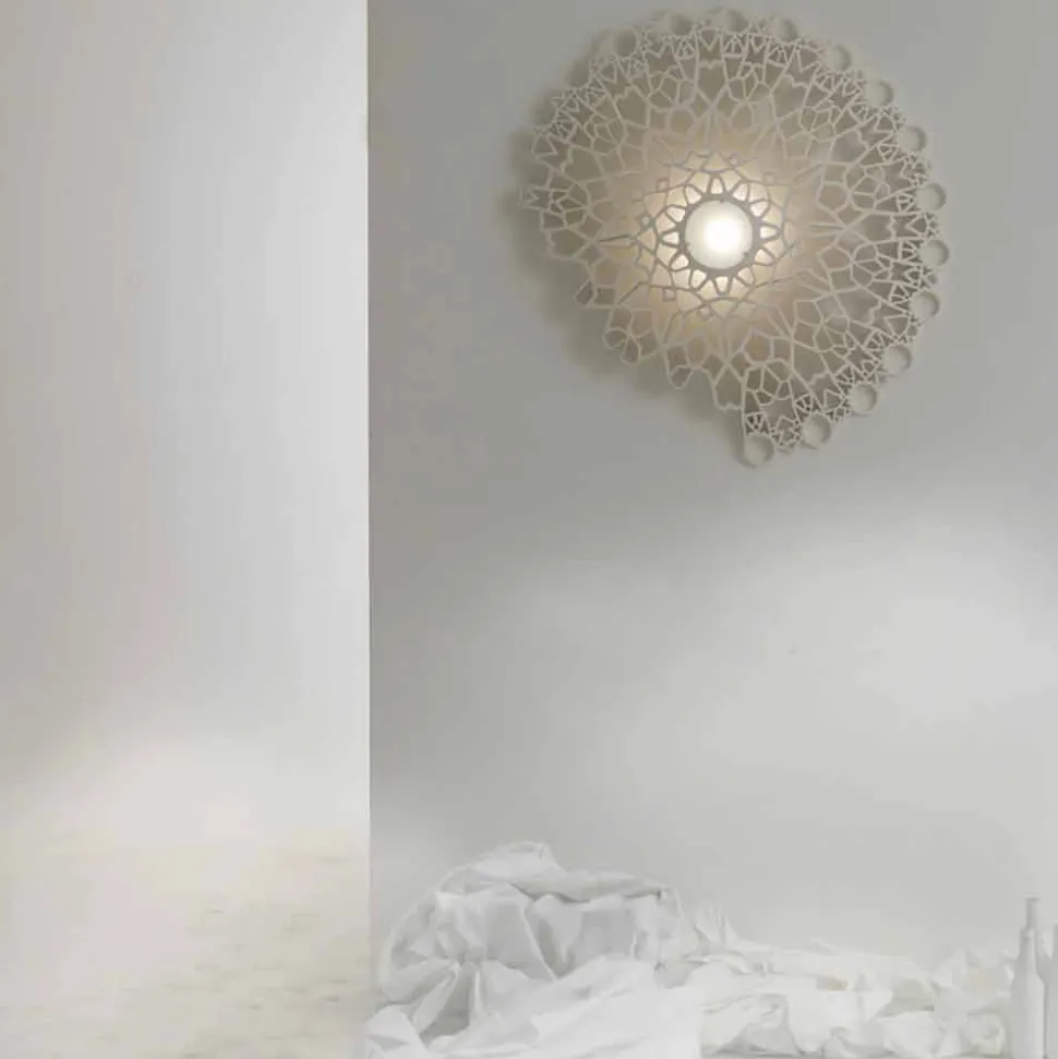 Plafoniera Applique in Tecnopolimero Bianco di Design 2 Misure - Cattedrale