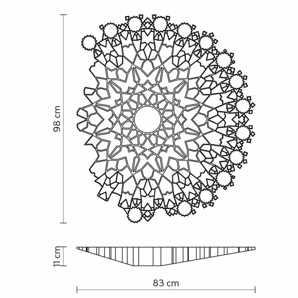 Plafoniera Applique in Tecnopolimero Bianco di Design 2 Misure - Cattedrale