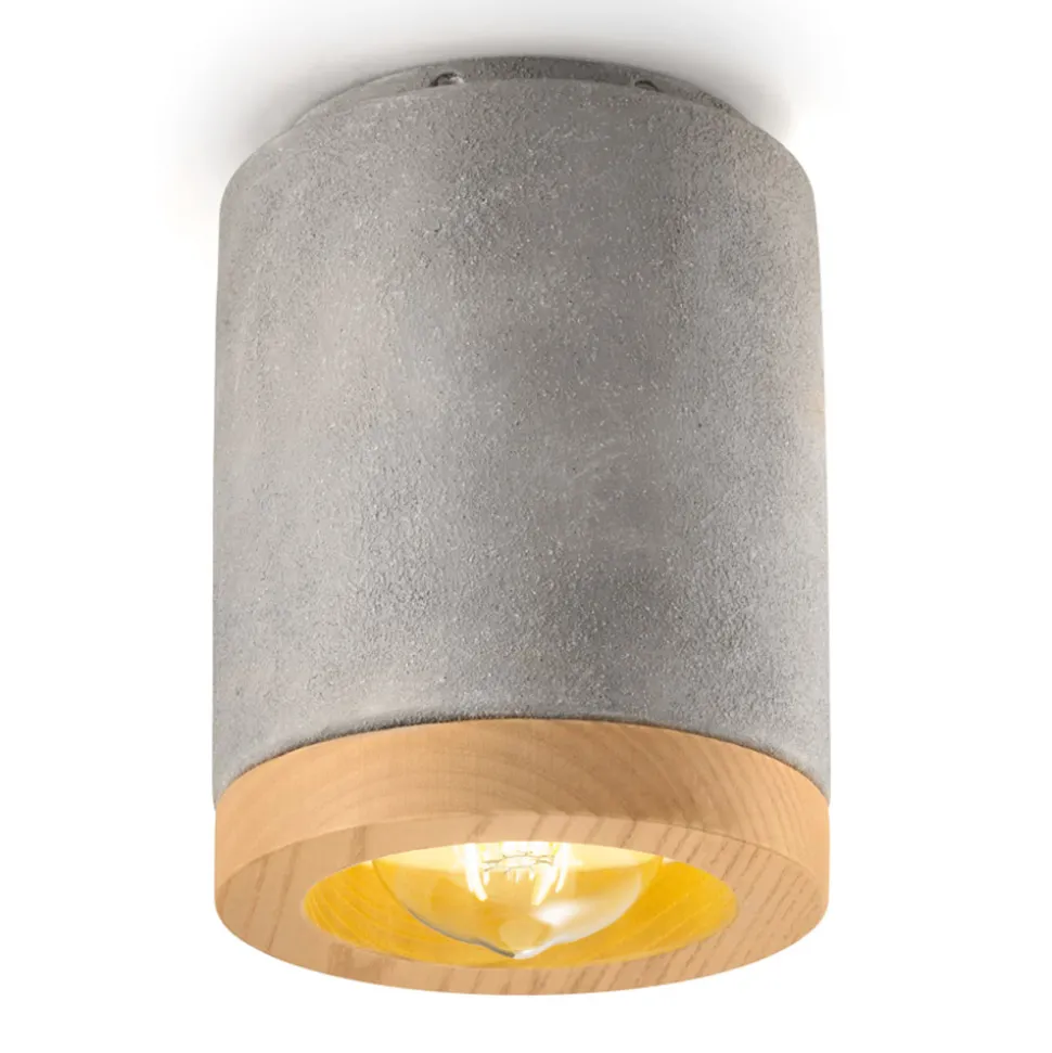 Plafoniera Artigianale in Legno e Ceramica Design Stile Nordico - Nateca