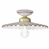 Plafoniera a soffitto ceramica lucida e filo colorato Ferroluce