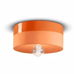Plafoniera a Soffitto Circolare in Ceramica Colorata Made in Italy – Ferroluce Pi