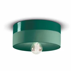 Plafoniera a Soffitto Circolare in Ceramica Colorata Made in Italy – Ferroluce Pi