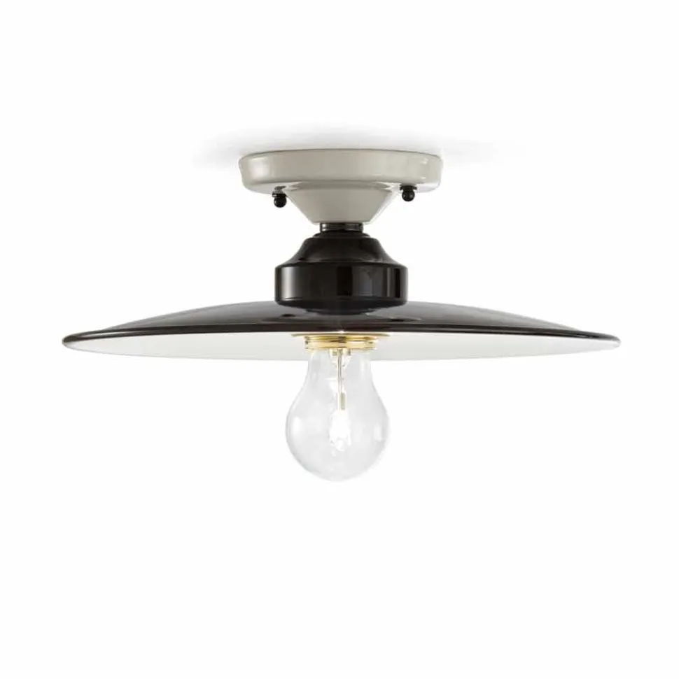 Plafoniera da soffitto di design in ceramica lucida Jane Ferroluce