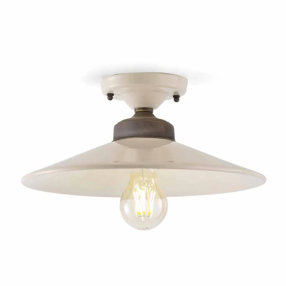 Plafoniera da soffitto di design in ceramica e ottone Cecilia