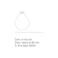 Plafoniera da Soffitto Grande in Vetro Sfumato e Metallo Made in Italy - Iride