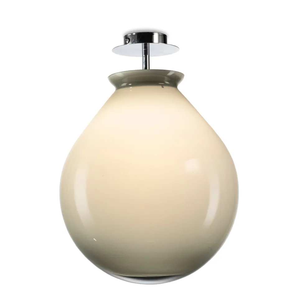 Plafoniera da Soffitto Grande in Vetro Sfumato e Metallo Made in Italy - Iride