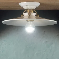 Plafoniera da soffitto in ceramica stile rustico Ferroluce