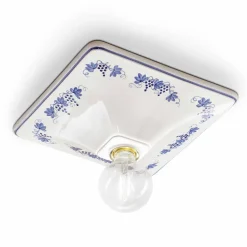 Plafoniera da soffitto in ceramica decorata Ferroluce Trieste