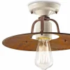 Plafoniera da soffitto vintage in ceramica e metallo Elaine Ferroluce