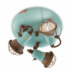 Plafoniera di design a tre faretti stile industriale Allison Ferroluce