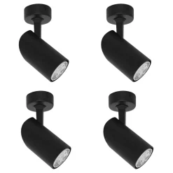 Plafoniera Faretto Orientabile in Alluminio Bianco o Nero 4 Pezzi - Lazzaro