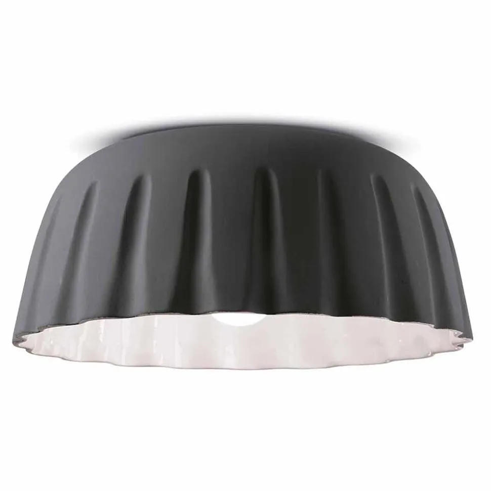 Plafoniera in Ceramica di Design Vintage Made in Italy – Ferroluce Madame Grès