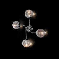 Plafoniera in Ferro con 4 Luci Made in Italy - Delos