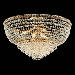 Plafoniera in Ferro Dorato con Strass Made in Italy - Baviera